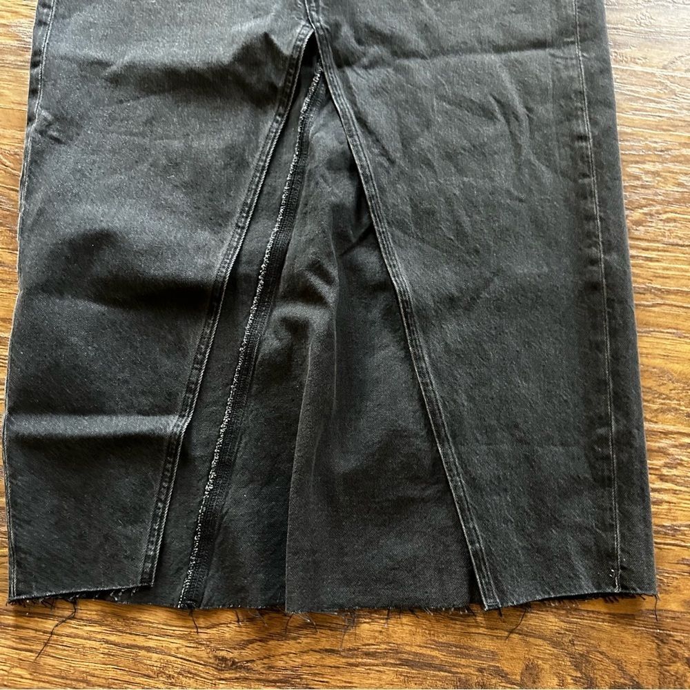 American Eagle AE 90’s High Rise Maxi Denim Skirt Black Size 6 NEW - Picture 5 of 7